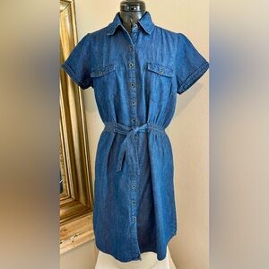 Millennium Women’s Denim Button Down Shirt Dress Sz Medium